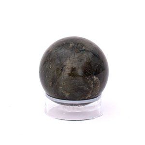30mm Labradorite Gemstone Sphere & Stand Natural Crystal Display Ball with Fire